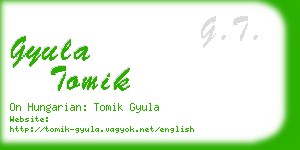 gyula tomik business card